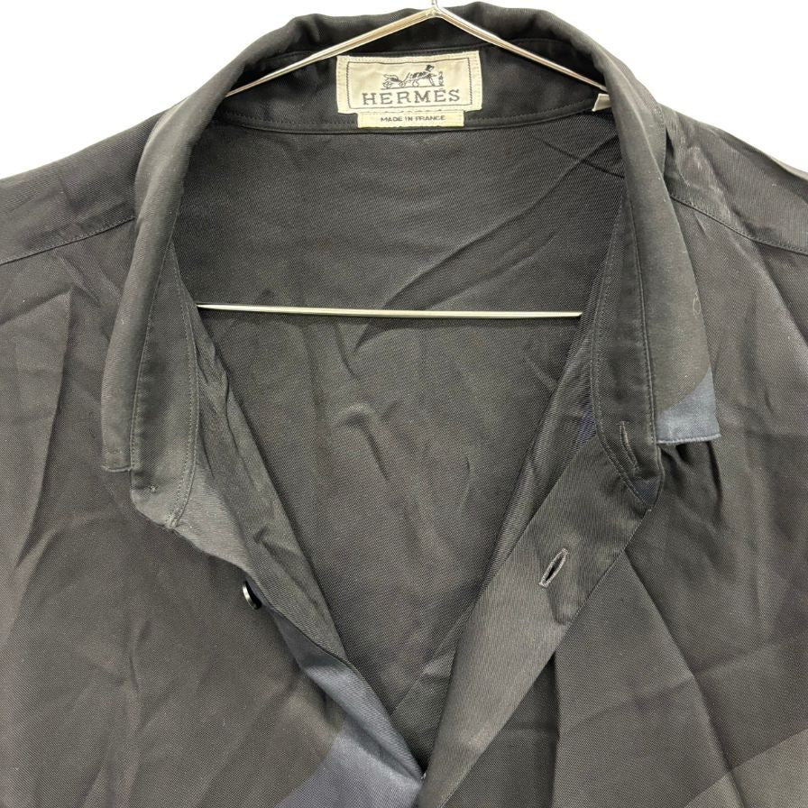 中古◆エルメス シルク シャツ マルチカラー メンズ サイズ44 HERMES 【AFB37】