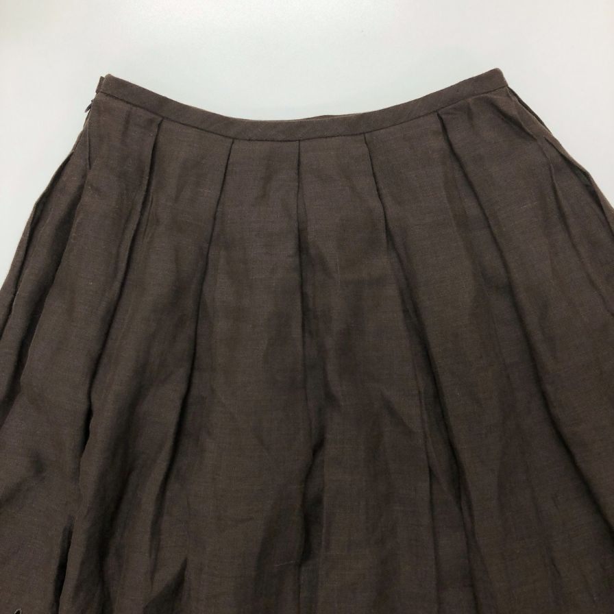 フォクシーブティック スカート 麻 ダークオリーブ サイズ40 20379-SSAG34 FOXEY BOUTIQUE【AFB28】