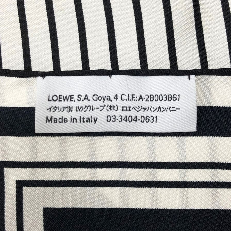 ロエベ 15AW メカノピンデザイン スカーフ シルク100% レディース 86cm×86cm マルチ柄 LOEWE【AFI20】