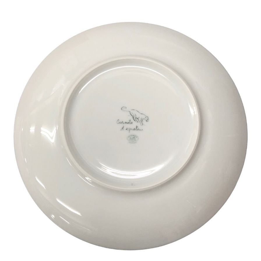 エルメス プレート 赤道直下のスケッチ ヒョウ柄 約21㎝ ブルー HERMES【AFI28】【中古】