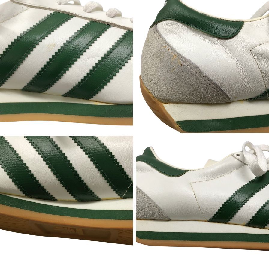 アディダス スニーカー カントリー 90年代 デッドストック ハイドレザー メンズ サイズ27cm ホワイト グリーン adidas 約27.0cm【AFC2】
