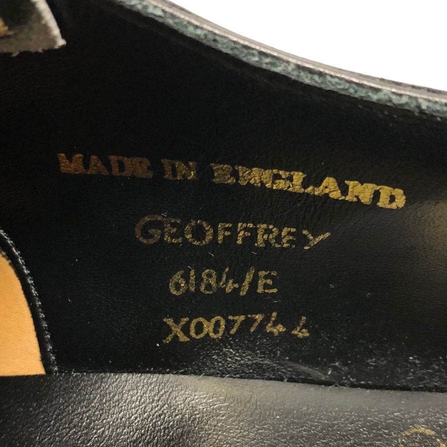 チーニー レザーシューズ ジェフェリー ストレートチップ カーフ ブラックUK6 CHEANEY 約25.0cm【AFC33】