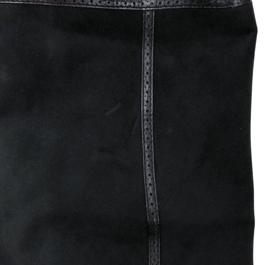 美品◆ヴィトナッチ ロングコート シェアード ミンク ファー ヌバックレザー ネイビー系 レディース VITO NACCI 【AFB52】