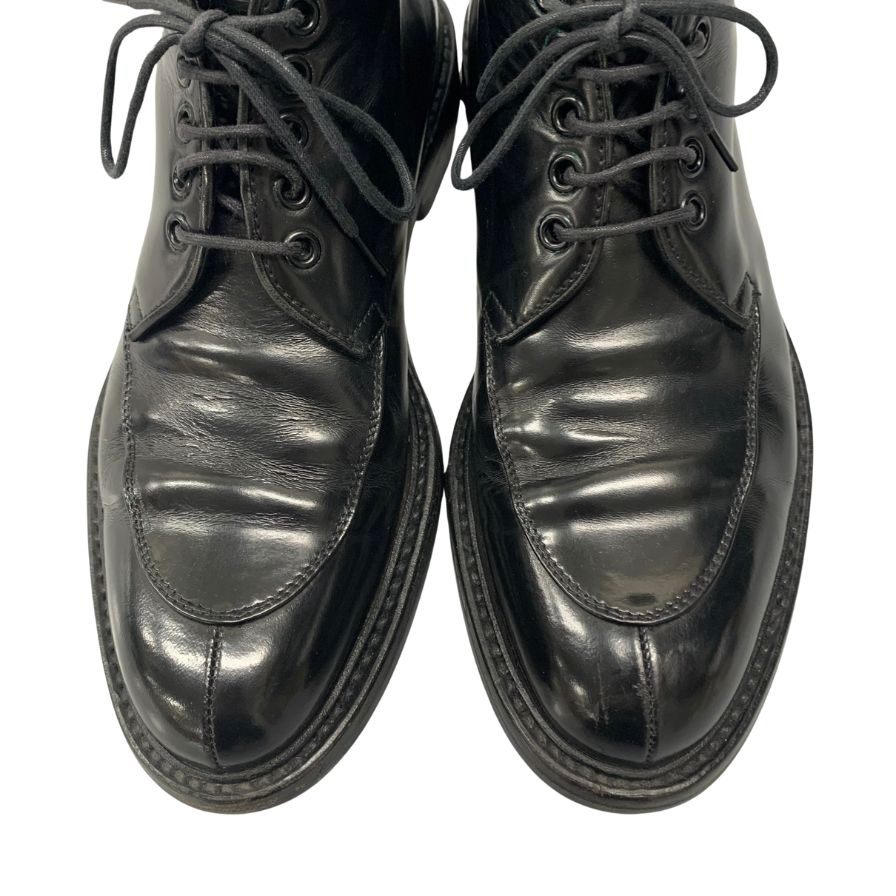 美品◆プラダ レザーシューズ Uチップ ブーツ 1484 ブラック メンズ サイズ5 PRADA【AFC40】