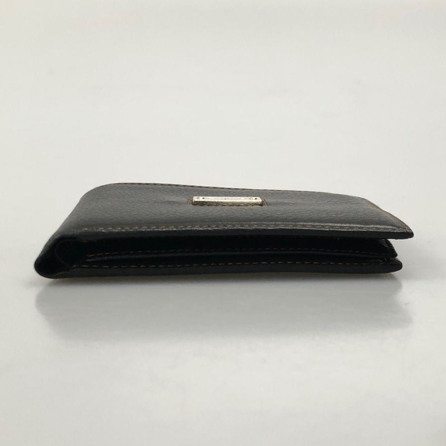サルバトーレ フェラガモ レザー 二つ折り財布 札入れ シボ ブラック Salvatore Ferragamo【AFI19】