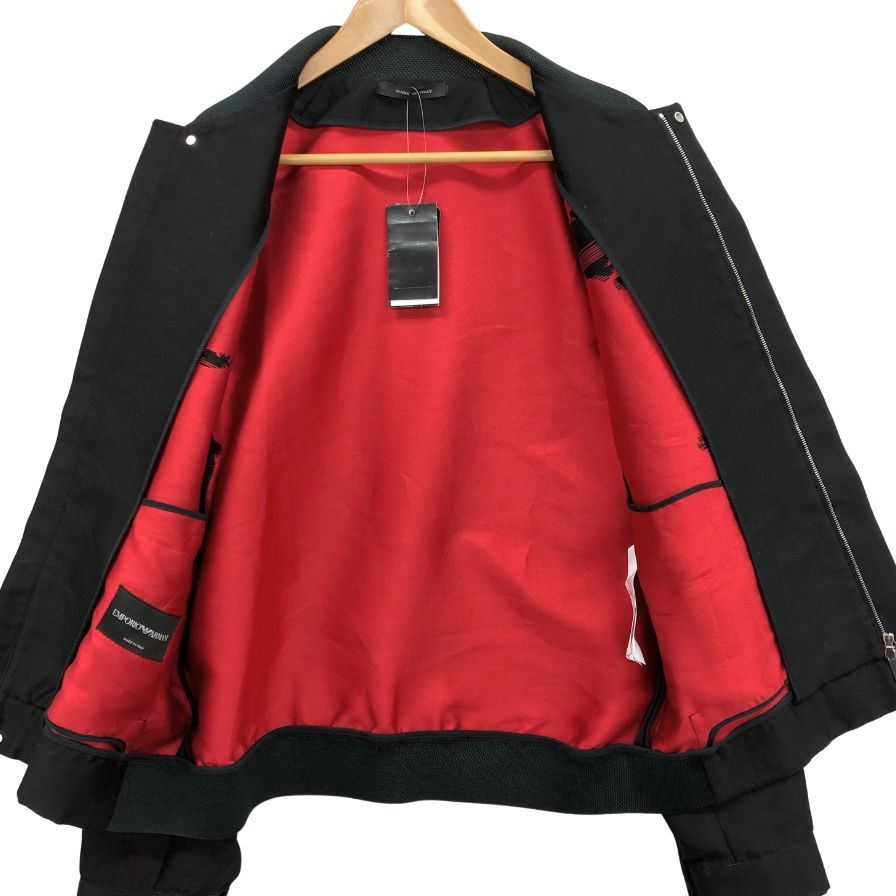 新品同様◆エンポリオアルマーニ ジップアップブルゾン W1R220 ブラック メンズ サイズ48 EMPORIO ARMANI 【AFB15】