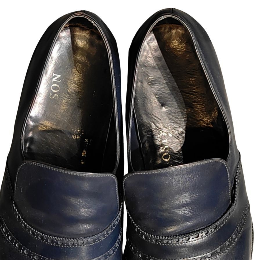フォスター&サン レザーシューズ ローファー ネイビー メンズ サイズUK7.5相当 Foster&Son ローファー 約26.0cm【LA】【中古】