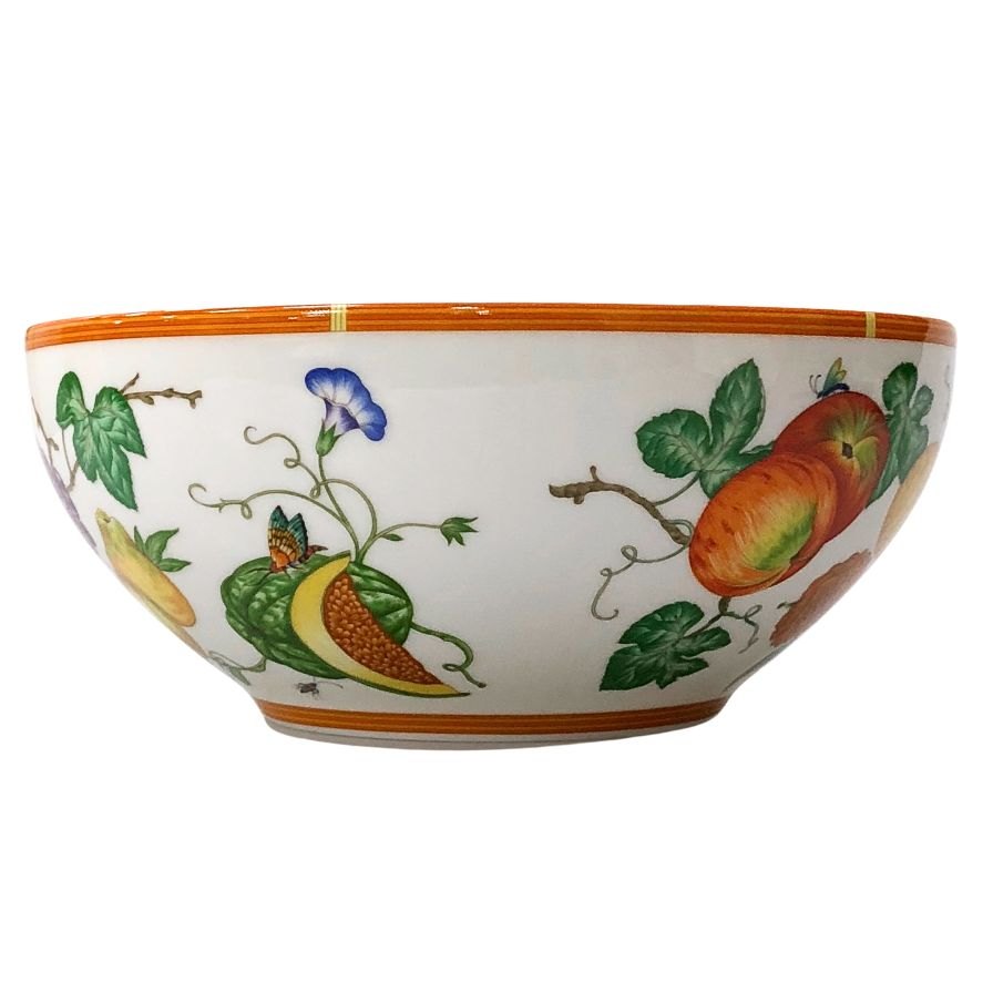 エルメス シエスタ ボウル 花柄 ホワイト 約25㎝ HERMES【AFI28】【中古】