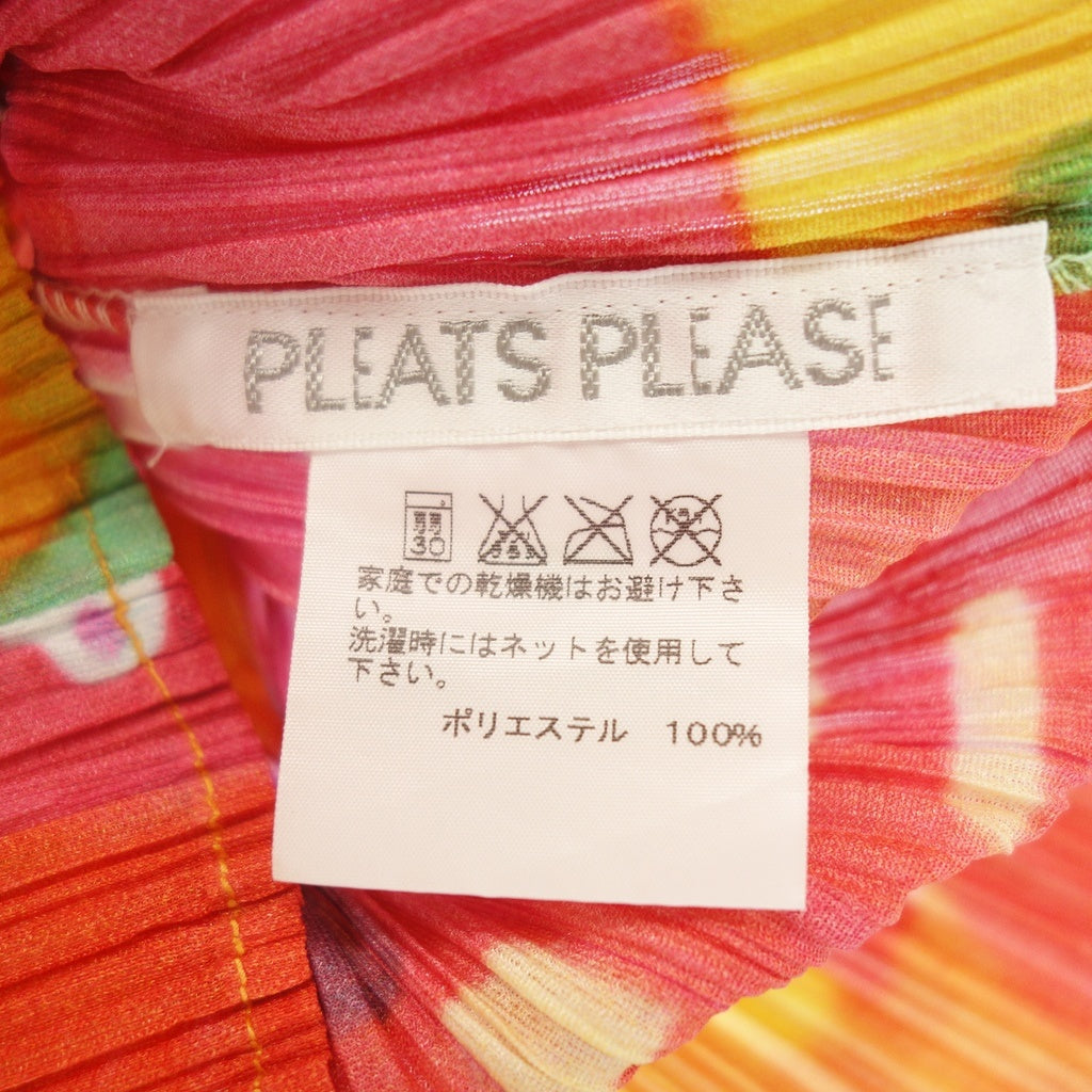 極美品◆プリーツプリーズ カットソー 総柄 サイズ3 レディース PP31-JK595 PLEATS PLEASE 【AFB37】