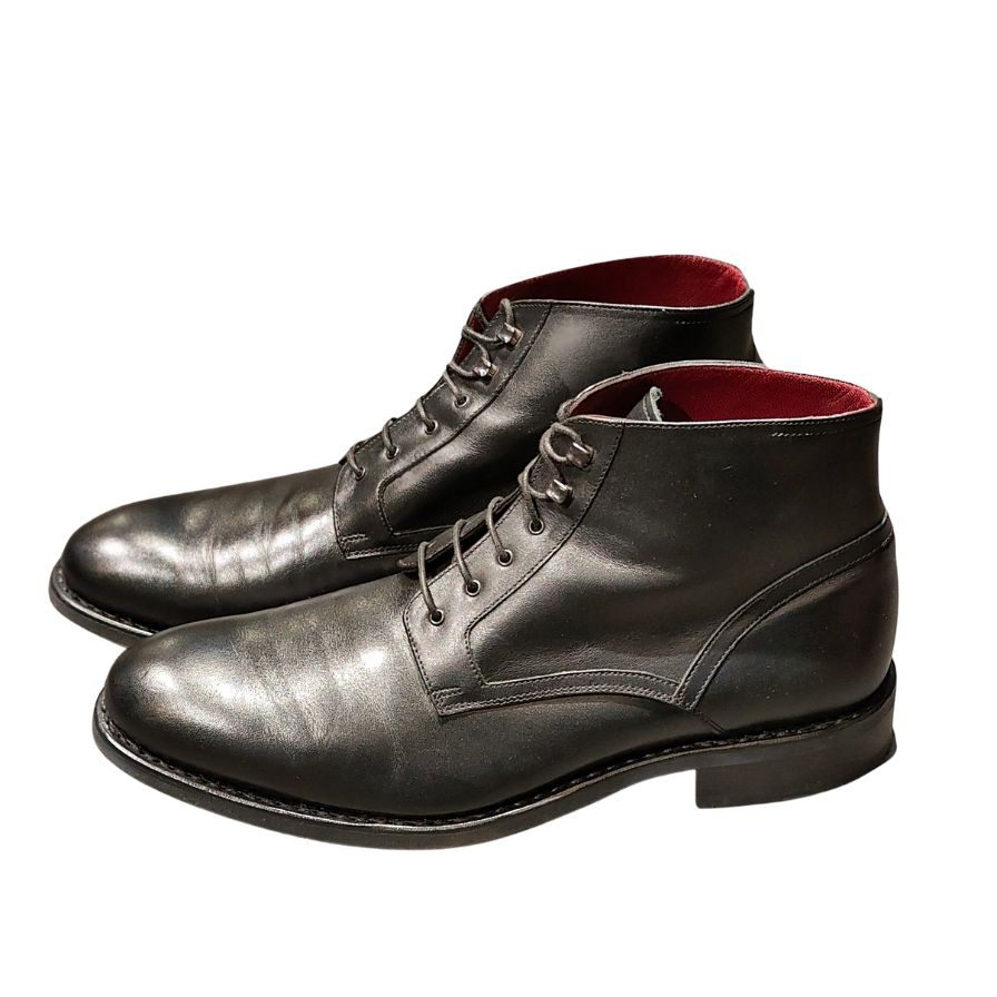 パラブーツ レーズアップブーツ プレーントゥ カーフ サイズ7.5 メンズ ブラック PARABOOT ブーツ 約26.0cm【LA】【中古】