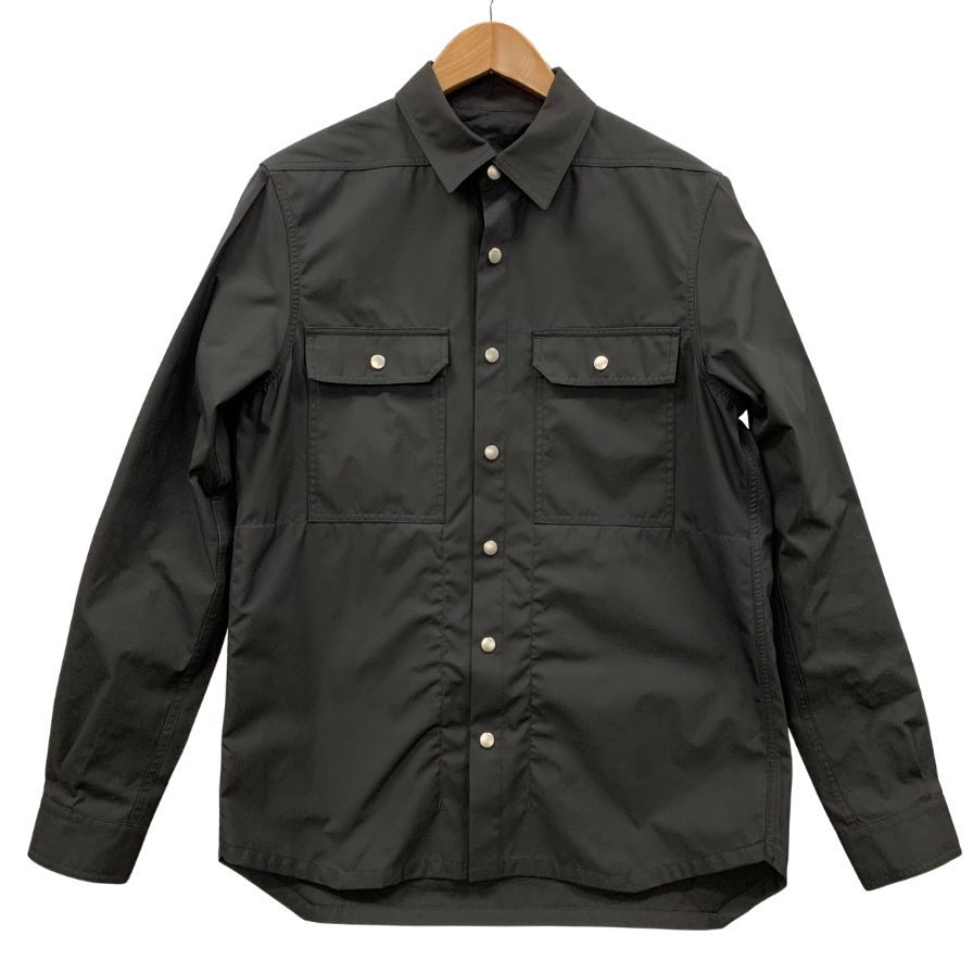 極美品◆リックオウエンス 長袖シャツ ナイロン アウター 23SS RU01C4729-TF ブラック サイズ48 メンズ Rick Owens 【AFA2】