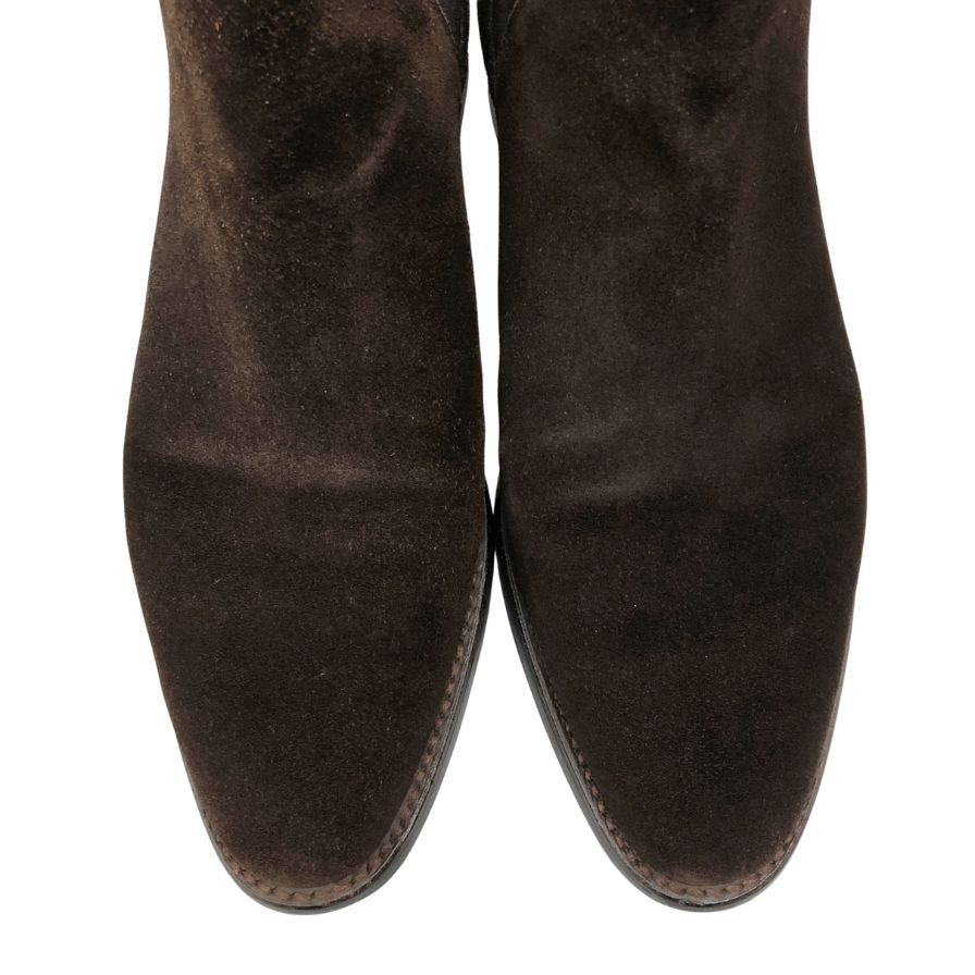 クロケット&ジョーンズ サイドゴアブーツ チェルシー 341ラスト スエード メンズ サイズUK8E ブラウン CROCKETT&JONES CHELSEA8 ブーツ 約26.5cm【LA】【中古】