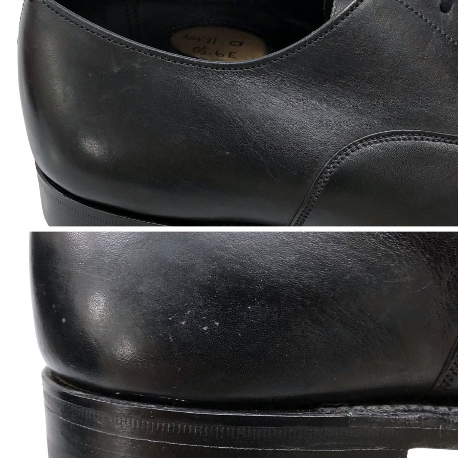 グレンソン レザーシューズ パンチドキャップトゥ ブラック メンズ サイズ5.5E GRENSON ビジネスシューズ 約24.0cm【LA】【中古】