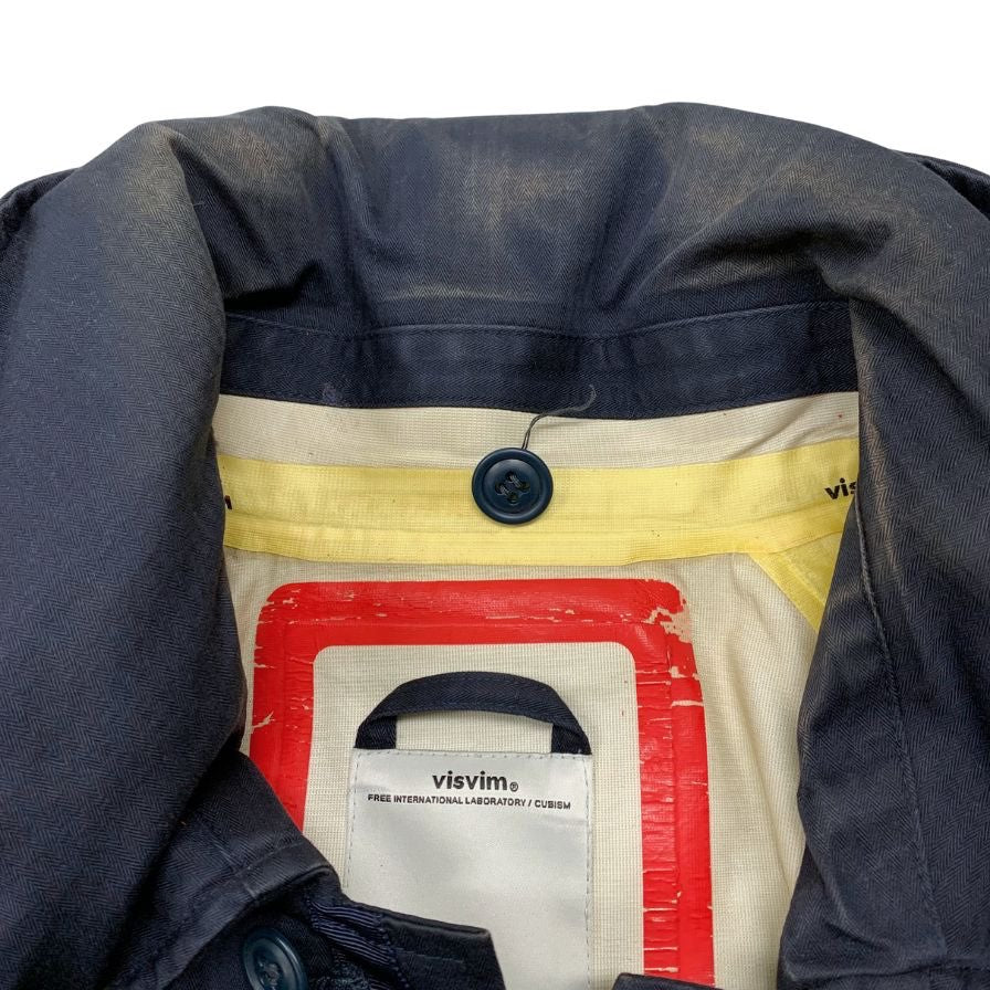 中古◆ヴィズヴィム ビズビム マウンテンパーカ コットン ゴアテックス ラミネート加工 メンズ ネイビー サイズM visvim 【AFB14】