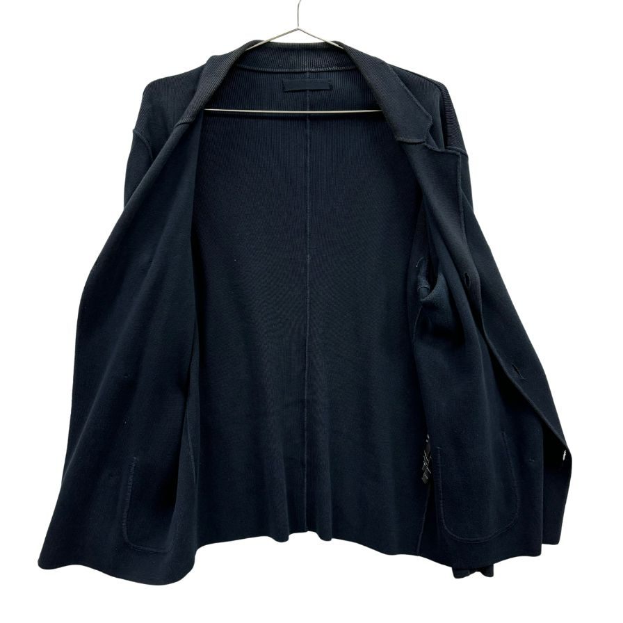 中古◆プラダ ニットジャケット カーディガン ダブル コットン メンズ 52サイズ ネイビー PRADA 【AFB33】