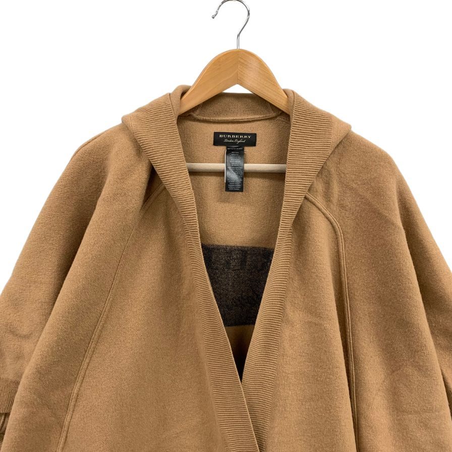 美品◆バーバリー ロンドン ケープ カシミア混 ブラウン イングランド製 BURBERRY LONDON 【AFA9】