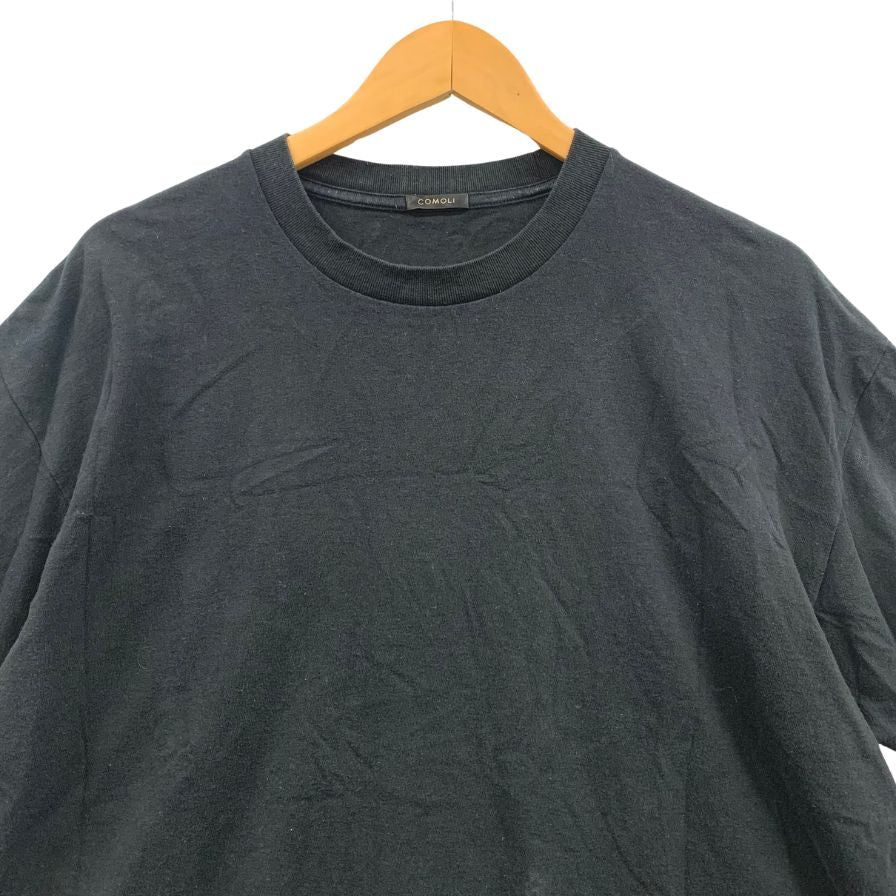 美品◆コモリ 空紡天竺 半袖Tシャツ ブラック サイズ3 メンズ V01ー05008 COMOLI 【AFB8】