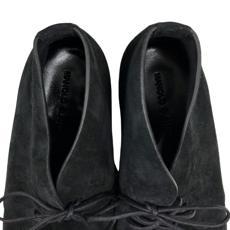 マノロ ブラニク チャッカブーツ スエード サイズ8 メンズ ブラック MANOLO BLAHNIK 約25.0cm【AFC1】