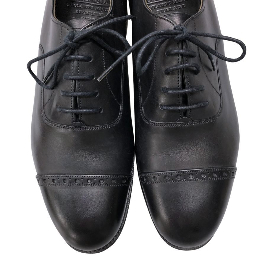 グレンソン レザーシューズ パンチドキャップトゥ ブラック メンズ サイズ5.5E GRENSON ビジネスシューズ 約24.0cm【LA】【中古】