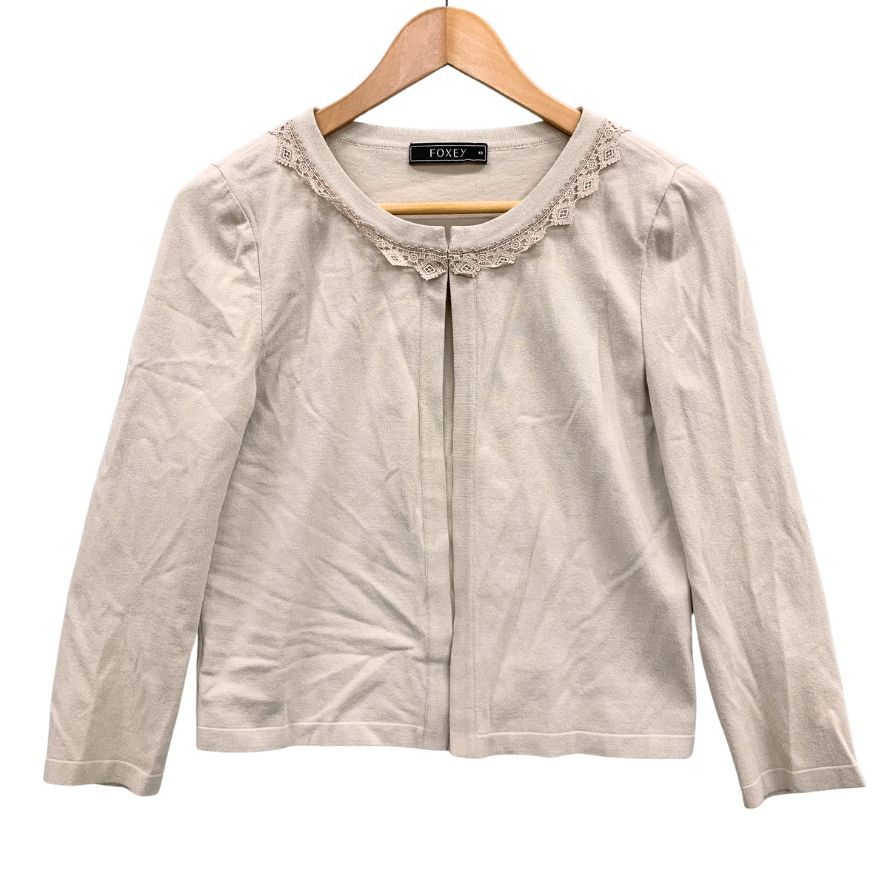 極美品◆フォクシー イノセントカーディガン アイボリー 40サイズ 28432 FOXEY 【AFB4】