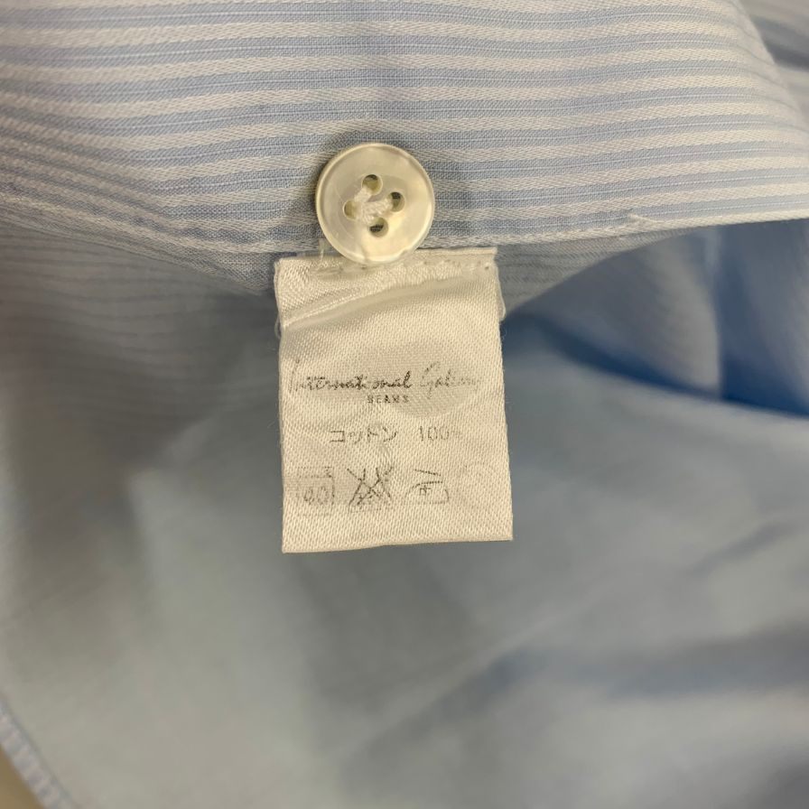 美品◆バルバ シャツ ドレスシャツ ストライプ柄 イタリア製 コットン ブルー サイズ40 メンズ BARBA 【AFB40】