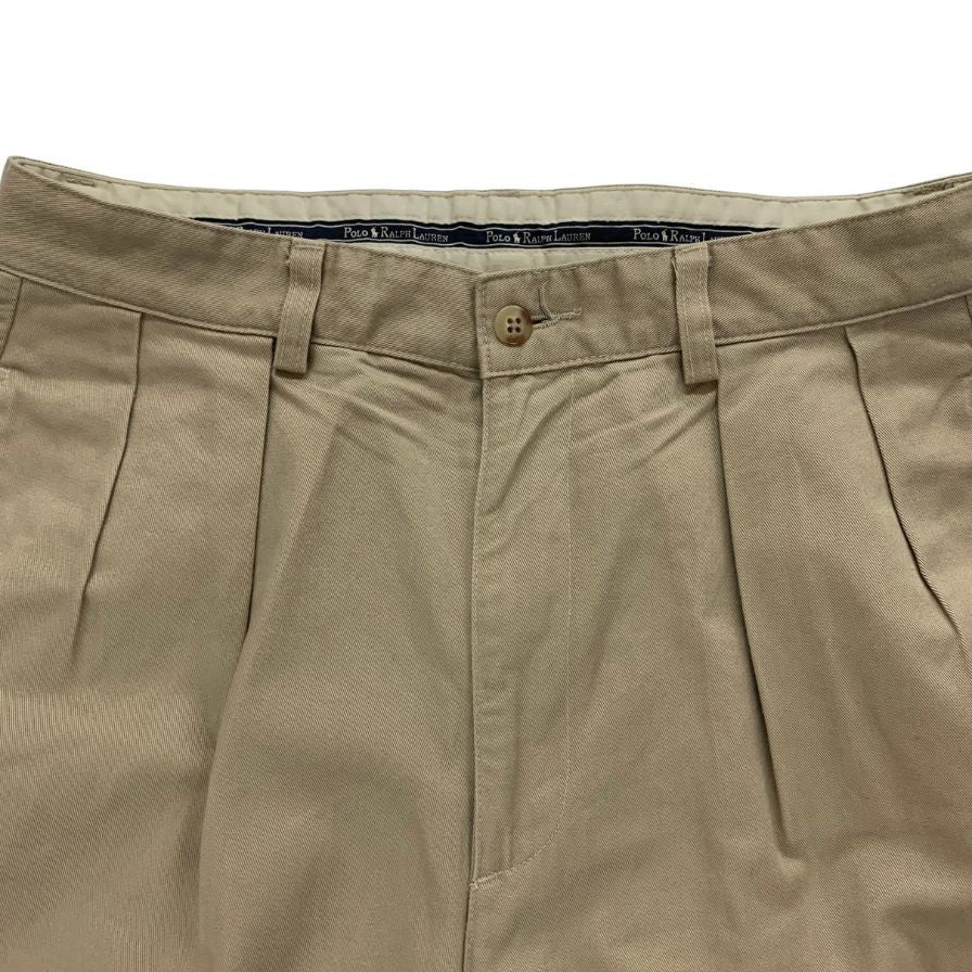 美品◆ポロ ラルフローレン チノパンツ 90年代 ポロチノ アメリカ製 コットン100% メンズ ベージュ サイズW32 L36 Polo Ralph Lauren POLO CHINO USA 【AFB15】