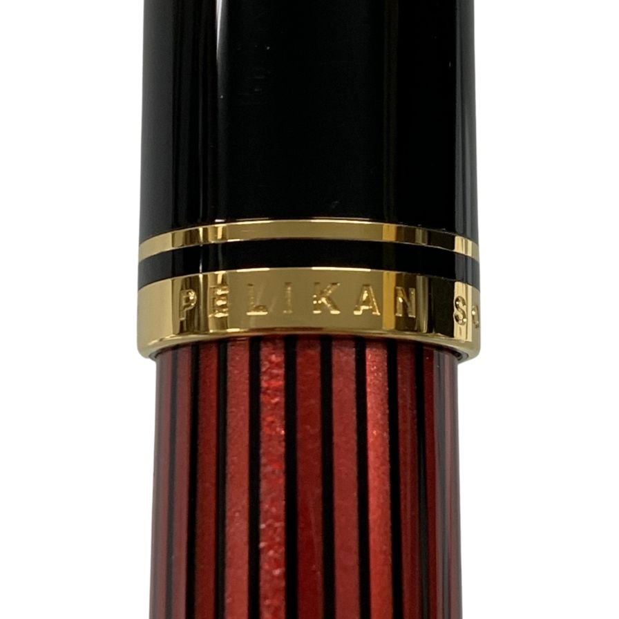 ペリカン 万年筆 スーベレーン 赤縞 ストライプ ペン先14C-585 F字 PELIKAN Souveran【AFI15】