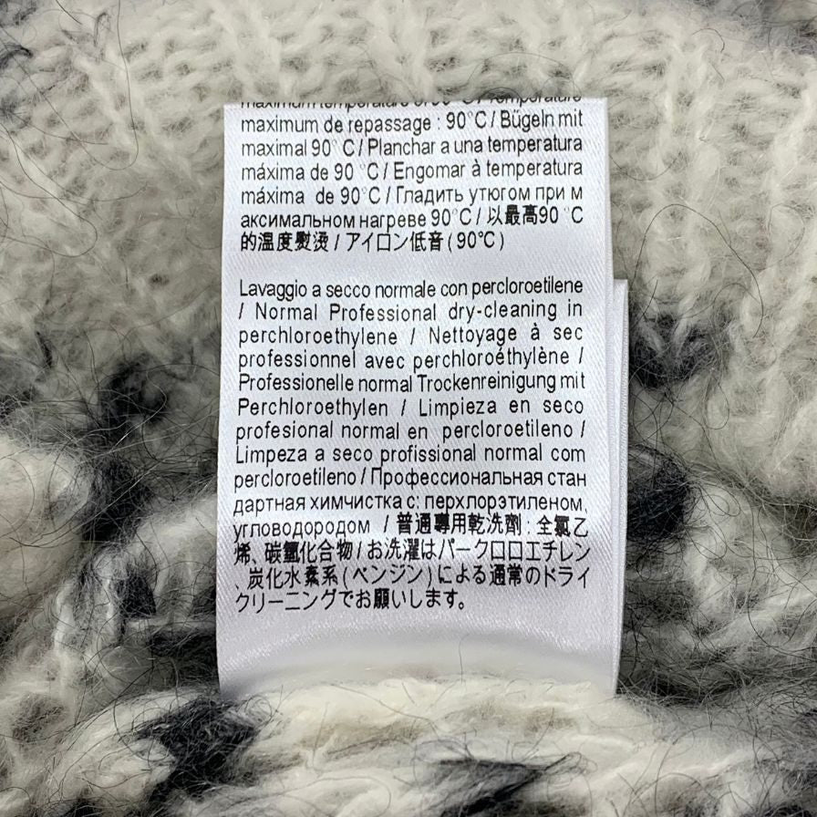 極美品◆ブランド ユニーク セーター モヘア混 襟元ビジューあしらい ハンドメイド イン イタリー レディース サイズ2 ホワイト系 BRAND UNIQUE 【AFB26】
