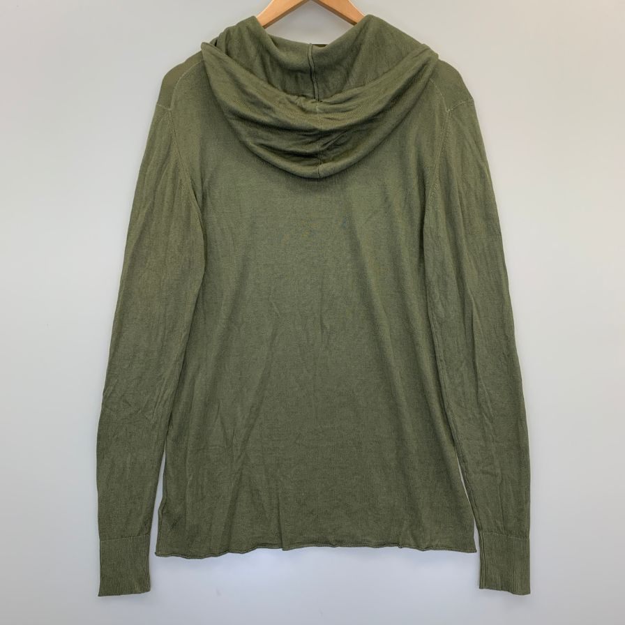 中古◆ロベルトコリーナ パーカー ニット ビスコース カシミア プルオーバー カーキ サイズ表記無し roberto collina 【AFB11】