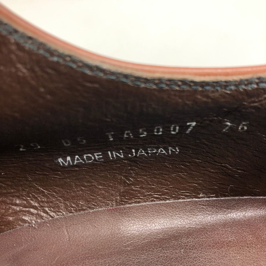 タケオ キクチ レザーシューズ ストレートチップ メダリオン スリッポン メンズ サイズ26cm ブラウン TAKEO KIKUCHI 約26.0cm【AFC9】