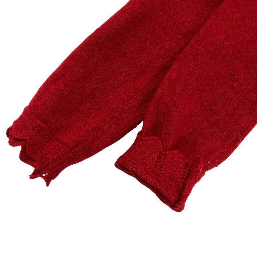 中古◆クリスチャン ディオール ニットセーター フラワーデザイン サイズ6A レッド系 キッズ Christian Dior 【AFB5】