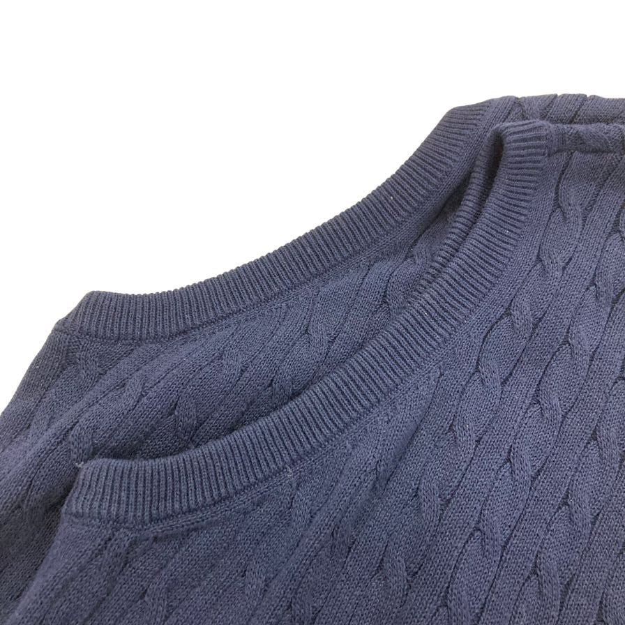 美品◆23区ゴルフ ニットベスト ケーブル編み ネイビー レディース サイズ1 23区GOLF 【AFB35】