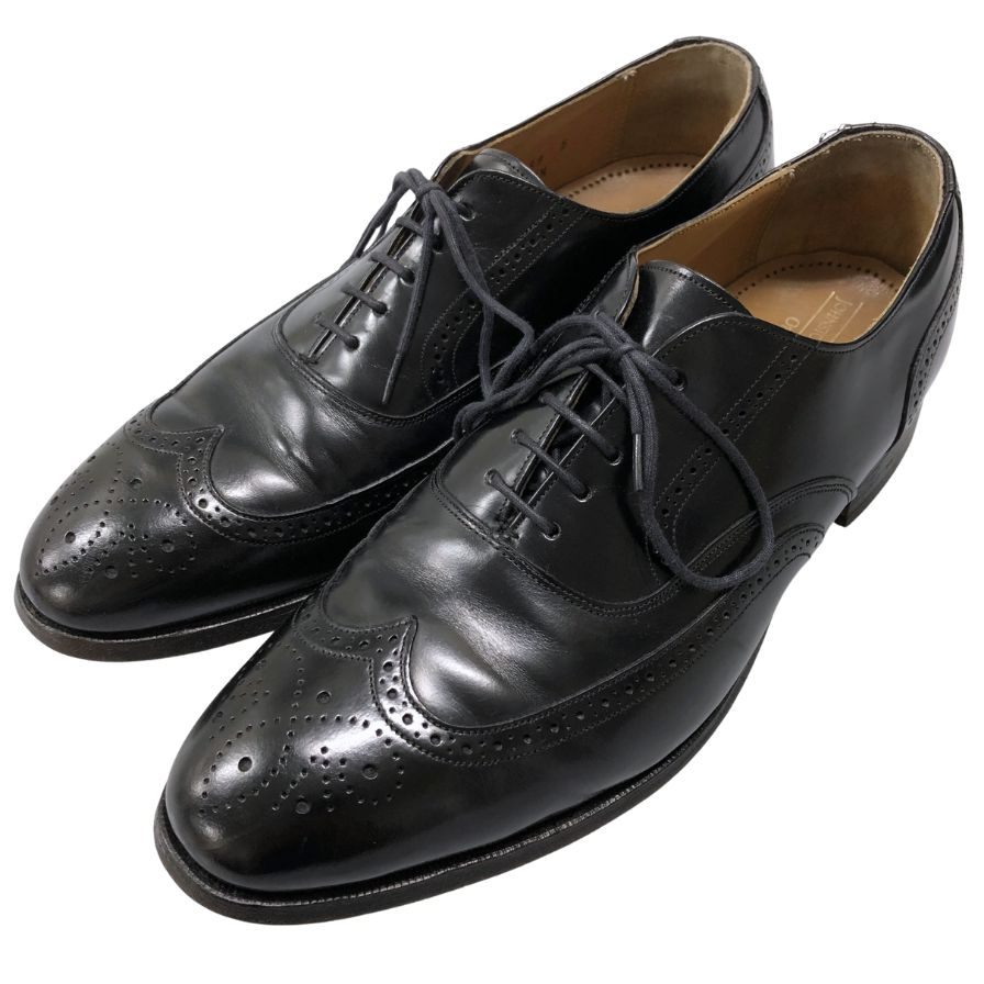 ジョンストン&マーフィ オプティマ レザーシューズ ウィングチップ フルブローグ ブラック メンズ サイズ10.5 Johnston&Murphy OPTIMA 約26.5cm【AFC40】