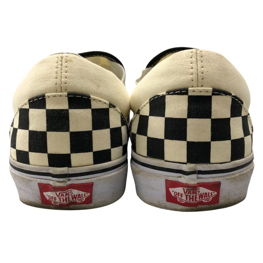 バンズ スリッポン チェッカー ブラック×ホワイト メンズ サイズ28.5 VANS 約28.5cm【AFC41】