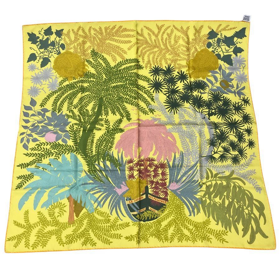 エルメス スカーフ カレ90 ダブルフェイス LE JARDIN DES PEINTRES 画家たちの庭 シルク バイカラー レディース HERMES【AFI20】