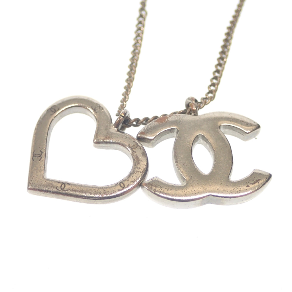 中古◆シャネル ネックレス ココマーク ハート 04P シルバー系 CHANEL【AFI11】