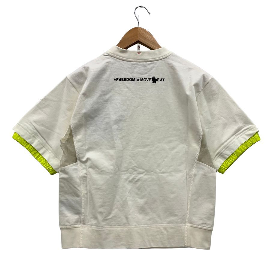 新品同様◆モンクレール 22SS グルノーブルライン 半袖Tシャツ ナイロンリブ メンズ サイズM ホワイト MONCLER MANICA CORTA 【AFB35】