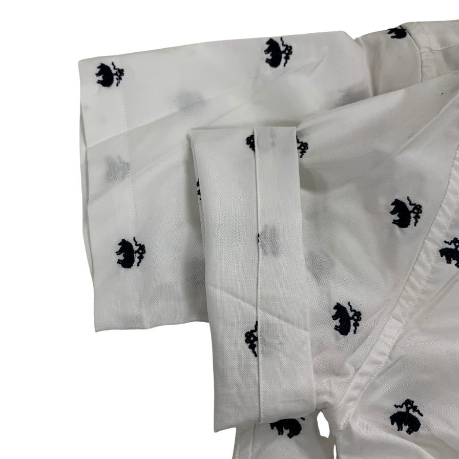 極美品◆ブルックスブラザーズ リージェントフィット オックスフォード 刺繍あり メンズ サイズ S ホワイト Brooks Brothers REGENT FIT 【AFB38】