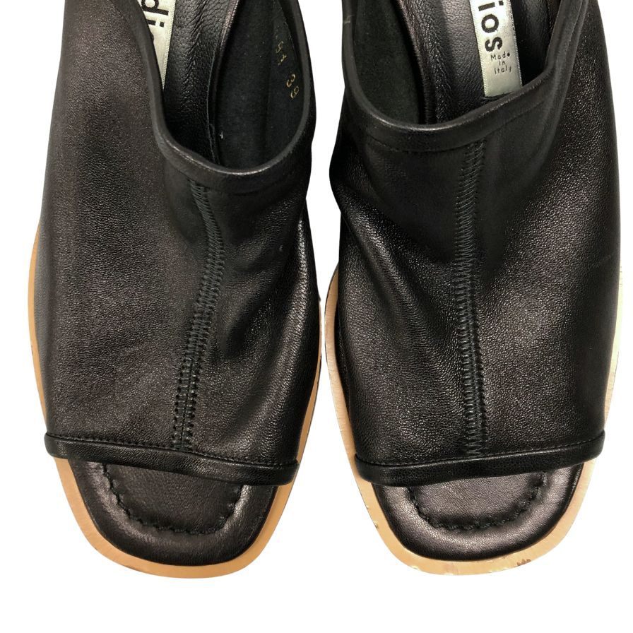 アクネ ストゥディオズ ミュール オープントゥ チャンキーヒール レザー サイズ39 レディース Acne Studios 約25.5cm【AFC29】
