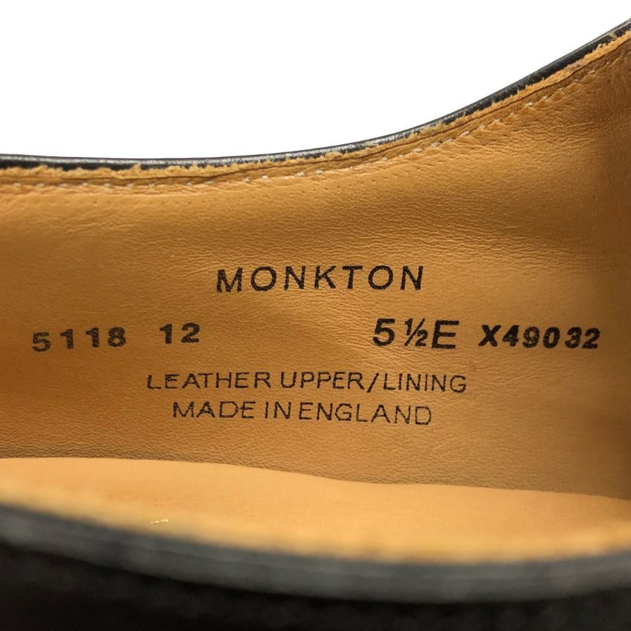 クロケット&ジョーンズ レザーシューズ シングルモンク モンクトン ブラック メンズ サイズ5.5 CROCKETT&JONES MONKTON ビジネスシューズ 約24.0cm【LA】【中古】