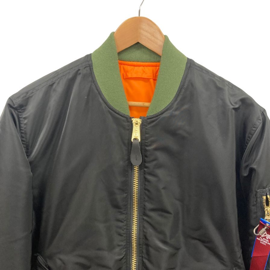 極美品◆キネ アルファインダストリーズ MA-1 ジャケット ON AIR MA-1 TA0443-9001 リバーシブル ブラック オレンジ メンズ サイズM KYNE ALPHA INDUSTRIES 【AFB36】