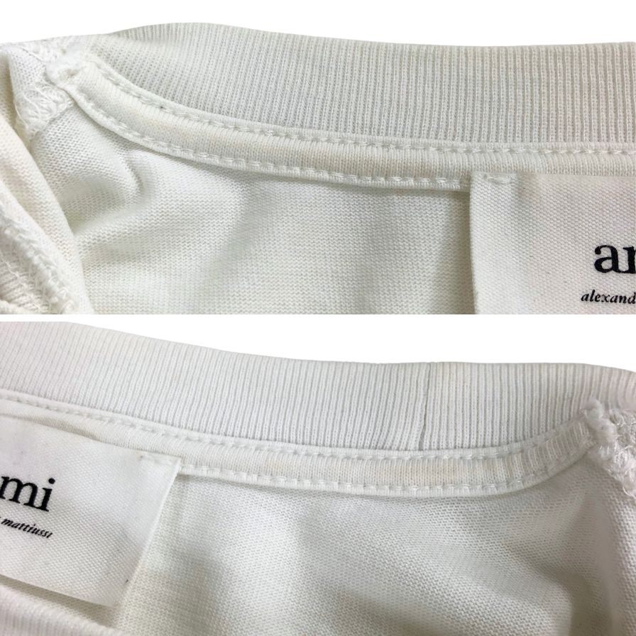 中古◆アミ パリス Tシャツ ワンポイント メンズ サイズS アイボリー AMI Paris 【AFB5】