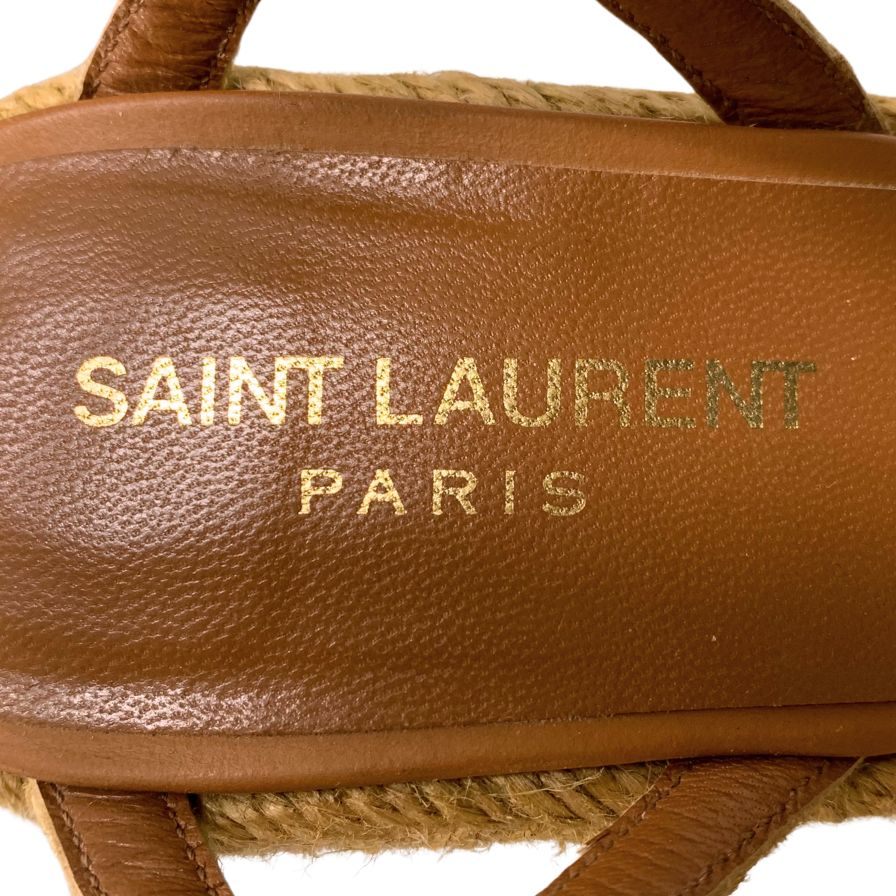 サンローランパリ ウェッジソールサンダル レザー サイズ35 レディース ブラウン Saint Laurent Paris 約23.5cm【AFC47】