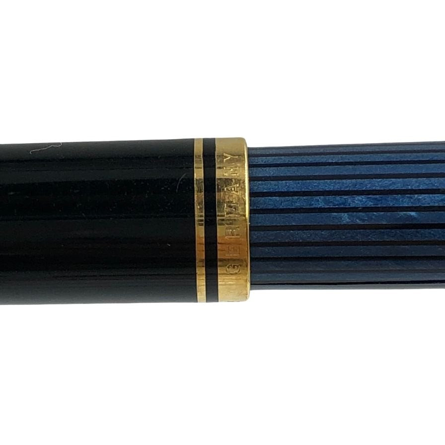 ペリカン 万年筆 スーベレーン 縦縞 14C-585 F刻印 ブルー PELIKAN【AFI7】