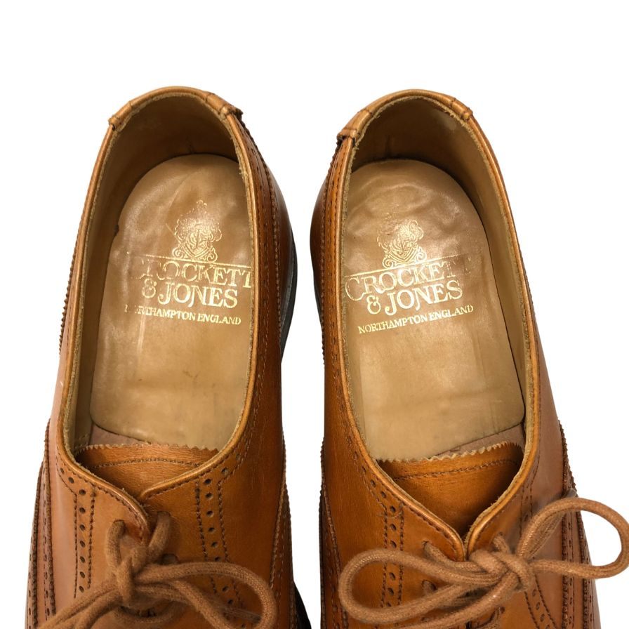 クロケット&ジョーンズ レザーシューズ ドラモンド ウイングチップ ライトブラウン メンズ サイズUK6E CROCKETT&JONES 約25.0cm【AFC8】