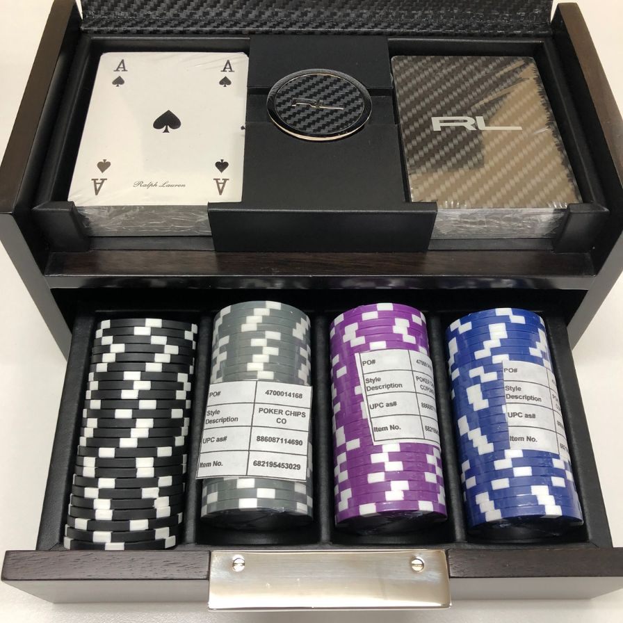 ラルフローレン ホーム サットン カーボン ファイバー ポーカー セット Ralph Lauren Home Sutton Carbon Fiber Poker Set【AFI28】【中古】