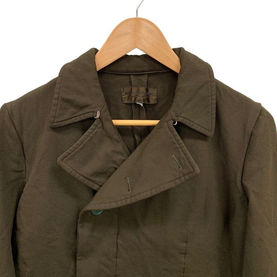 美品◆ローブドシャンブル コムデギャルソン ジャケット ダブル カーキ レディース サイズL ROBE DE CHAMBRE COMME DES GARCONS 【AFB44】