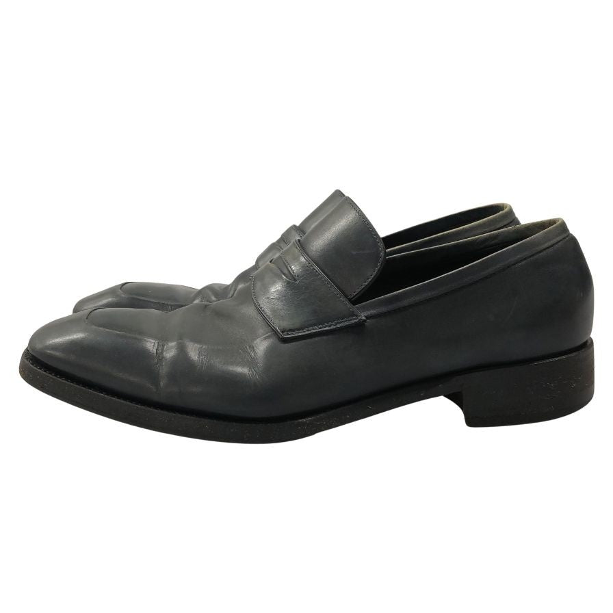 エルメネジルドゼニア クチュールライン コインローファー ダークブラウン グッドイヤー製法 メンズ 8.5EE Ermenegildo Zegna 約27.5cm【AFC5】