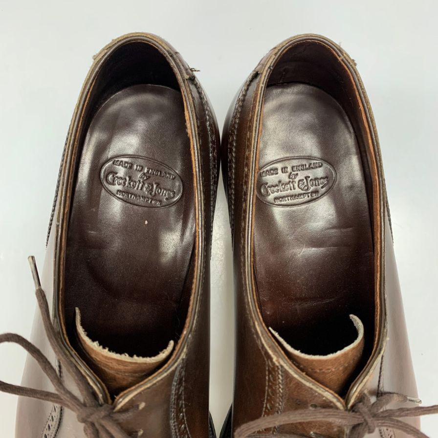 クロケット&ジョーンズ レースアップシューズ ハンドグレードライン エンデル ブラウン サイズUK7D CROCKETT&JONES ENDELL ビジネスシューズ 約25.5cm【LA】【中古】