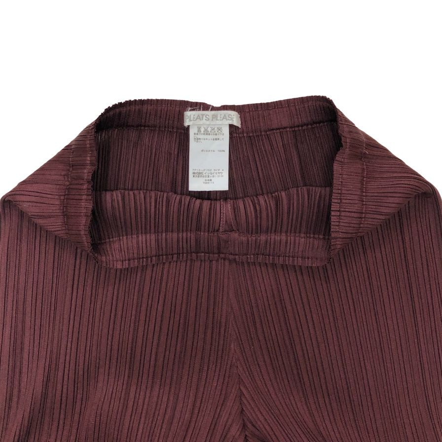 プリーツプリーズ イッセイミヤケ パンツ レディース サイズ4 ボルドー PP13-JF752 PLEATS PLEASE ISSEY MIYAKE 【AFB34】